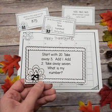 Load image into Gallery viewer, Thanksgiving Math Task Cards