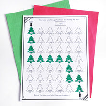 Load image into Gallery viewer, Winter and Christmas Tree Maze and Sight Word Coloring Pages