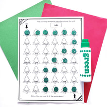 Load image into Gallery viewer, Winter and Christmas Tree Maze and Sight Word Coloring Pages