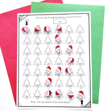 Load image into Gallery viewer, Winter and Christmas Tree Maze and Sight Word Coloring Pages