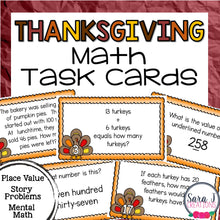 Load image into Gallery viewer, Thanksgiving Math Task Cards