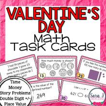 Load image into Gallery viewer, Valentine's Day Math Task Cards