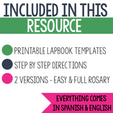 Load image into Gallery viewer, Rosary Lapbook BUNDLE English Spanish Catholic