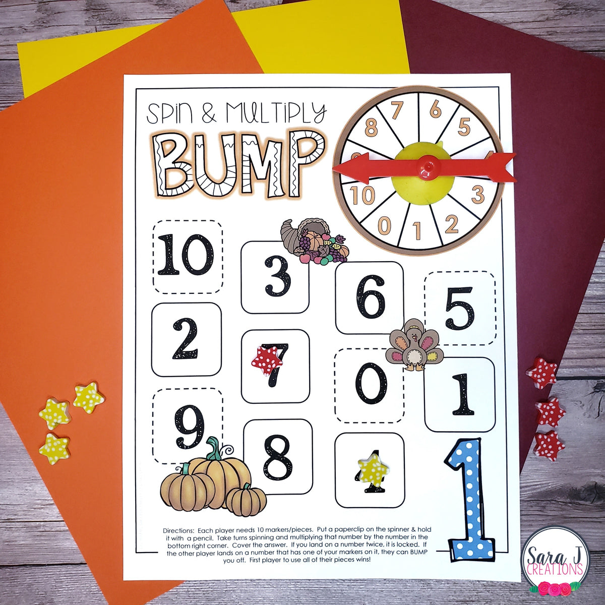 Thanksgiving Multiplication Bump Games – Sara J Creations