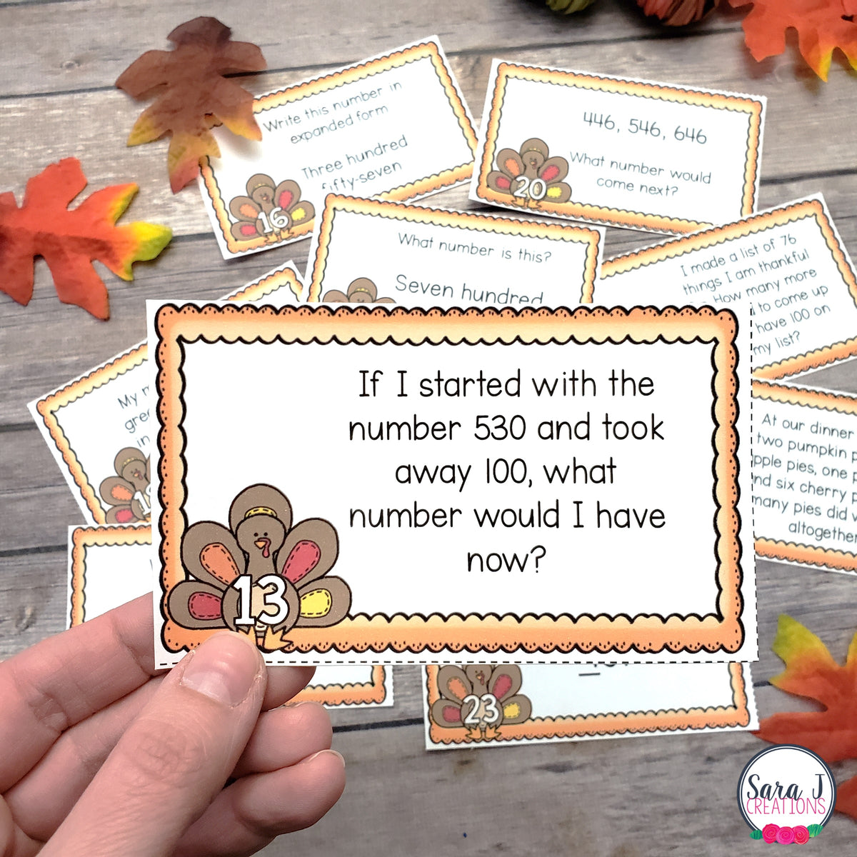 Thanksgiving Math Task Cards – Sara J Creations