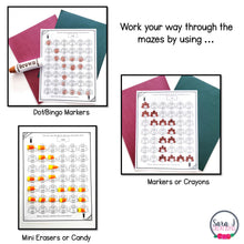 Load image into Gallery viewer, Thanksgiving Turkey Mazes for Sight Word Coloring