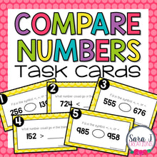 Load image into Gallery viewer, Comparing Numbers up to 1,000 Task Cards