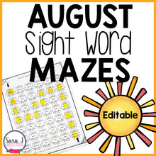 Load image into Gallery viewer, Summer Maze Editable Sight Word Games for Beach Day