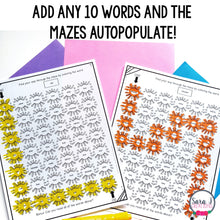 Load image into Gallery viewer, Summer Maze Editable Sight Word Games for Beach Day