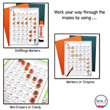 Load image into Gallery viewer, October Pumpkin Editable Fall Maze for Sight Words