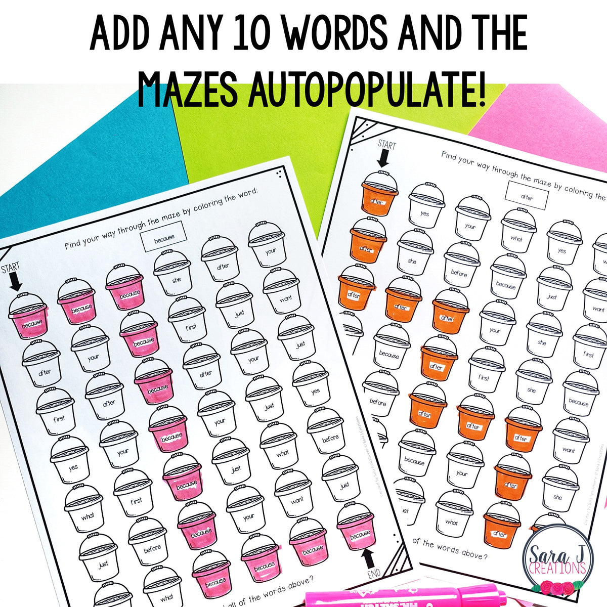Summer Maze Editable Sight Word for the Beach – Sara J Creations