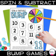 Load image into Gallery viewer, Subtraction within 20 Math Facts Bump Game
