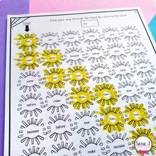 Load image into Gallery viewer, Summer Maze Editable Sight Word Games for Beach Day