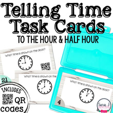 Load image into Gallery viewer, Telling Time to the Half Hour and Hour Task Cards