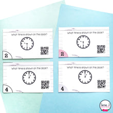 Load image into Gallery viewer, Telling Time to the Half Hour and Hour Task Cards