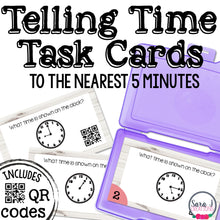 Load image into Gallery viewer, Telling Time to the 5 Minutes Task Cards