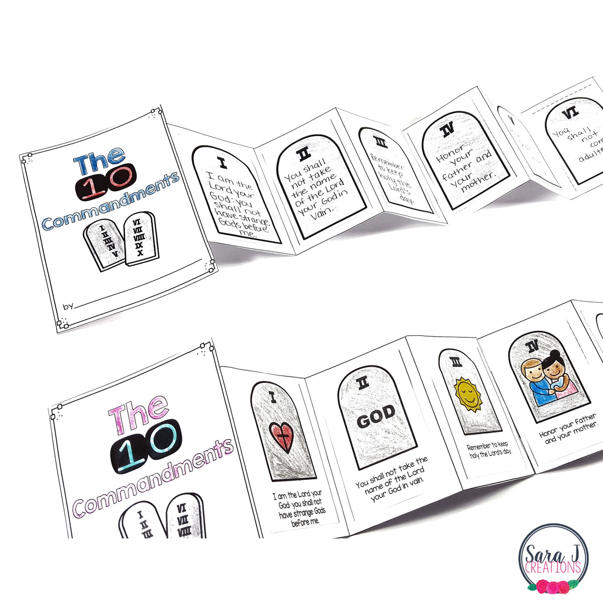 The Ten Commandments Mini Book – Sara J Creations