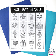 Load image into Gallery viewer, Winter Holidays Bingo - Christmas, Hanukkah, Diwali, Kwanzaa