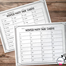 Load image into Gallery viewer, Winter Math Task Cards - Time, Money, Fractions, Place Value