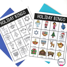 Load image into Gallery viewer, Winter Holidays Bingo - Christmas, Hanukkah, Diwali, Kwanzaa