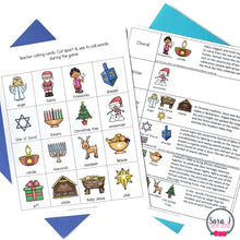 Load image into Gallery viewer, Winter Holidays Bingo - Christmas, Hanukkah, Diwali, Kwanzaa