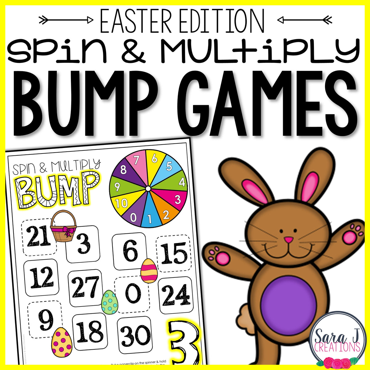 Spring Easter Multiplication BUMP Games – Sara J Creations
