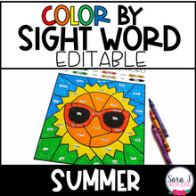 Load image into Gallery viewer, Editable Color by Sight Word - Summer Version
