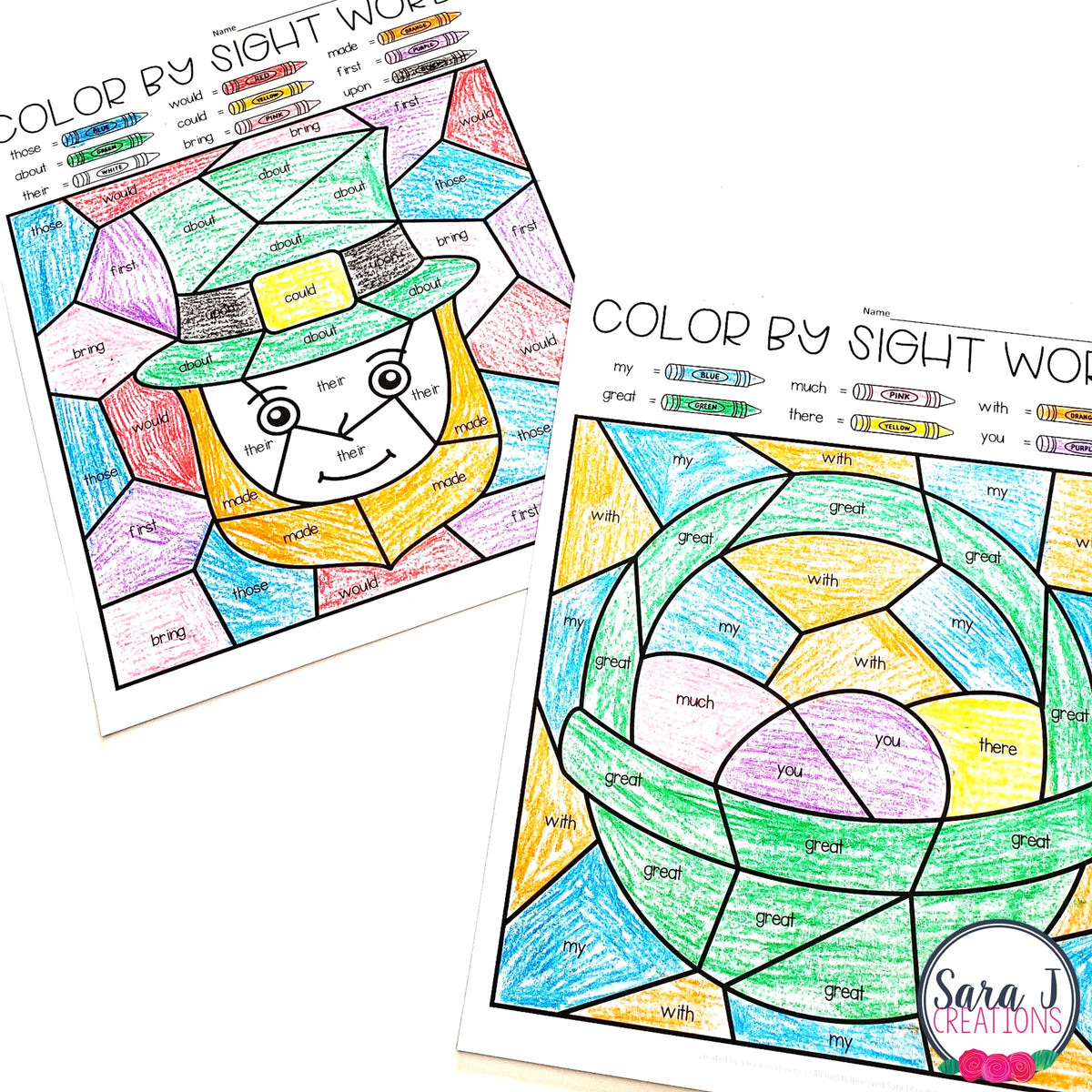 Editable Color by Sight Word - Spring Version – Sara J Creations