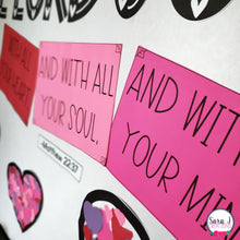 Load image into Gallery viewer, Valentine's Day Catholic Bulletin Board - The Great Commandment