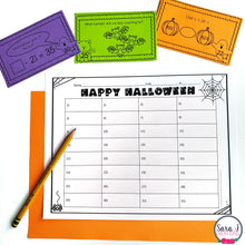 Load image into Gallery viewer, Halloween Math Task Cards - Time, Place Value, Story Problems
