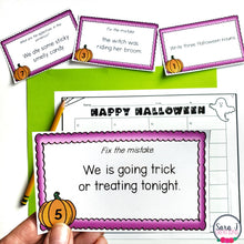 Load image into Gallery viewer, Halloween ELA Task Cards - Parts of Speech, Punctuation, Contractions