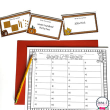 Load image into Gallery viewer, Fall Math Task Cards - Place Value