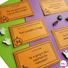 Load image into Gallery viewer, Halloween ELA Task Cards - Parts of Speech, Punctuation, Contractions