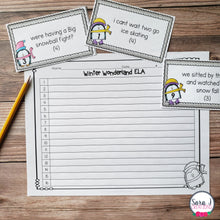 Load image into Gallery viewer, Winter Themed ELA Task Cards - Punctuation, Parts of Speech, Fix the Sentence