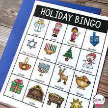 Load image into Gallery viewer, Winter Holidays Bingo - Christmas, Hanukkah, Diwali, Kwanzaa