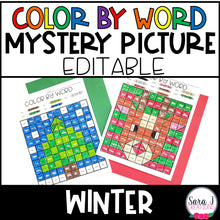 Load image into Gallery viewer, Winter Editable Color by Sight Word Mystery Picture