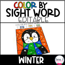 Load image into Gallery viewer, Editable Color by Sight Word - Winter Version