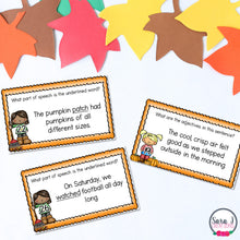Load image into Gallery viewer, Fall ELA Task Cards - Parts of Speech