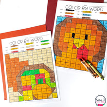 Load image into Gallery viewer, Editable Color by Sight Word Mystery Picture - Fall Version