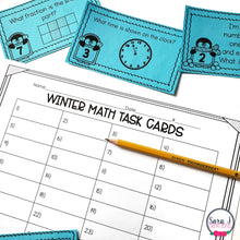 Load image into Gallery viewer, Winter Math Task Cards - Time, Money, Fractions, Place Value