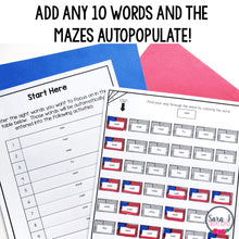 Load image into Gallery viewer, Summer Mazes Editable Sight Word Games for Memorial Day, Flag Day &amp; 4th of July
