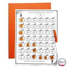 Load image into Gallery viewer, October Pumpkin Editable Fall Maze for Sight Words
