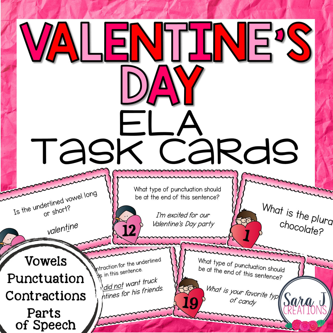 Valentine's Day ELA Task Cards
