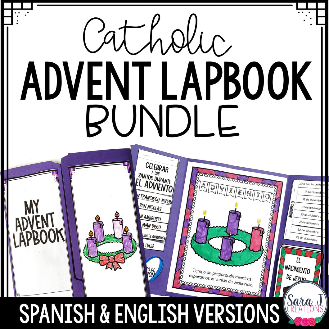 Advent Lapbook Bundle Catholic Spanish English