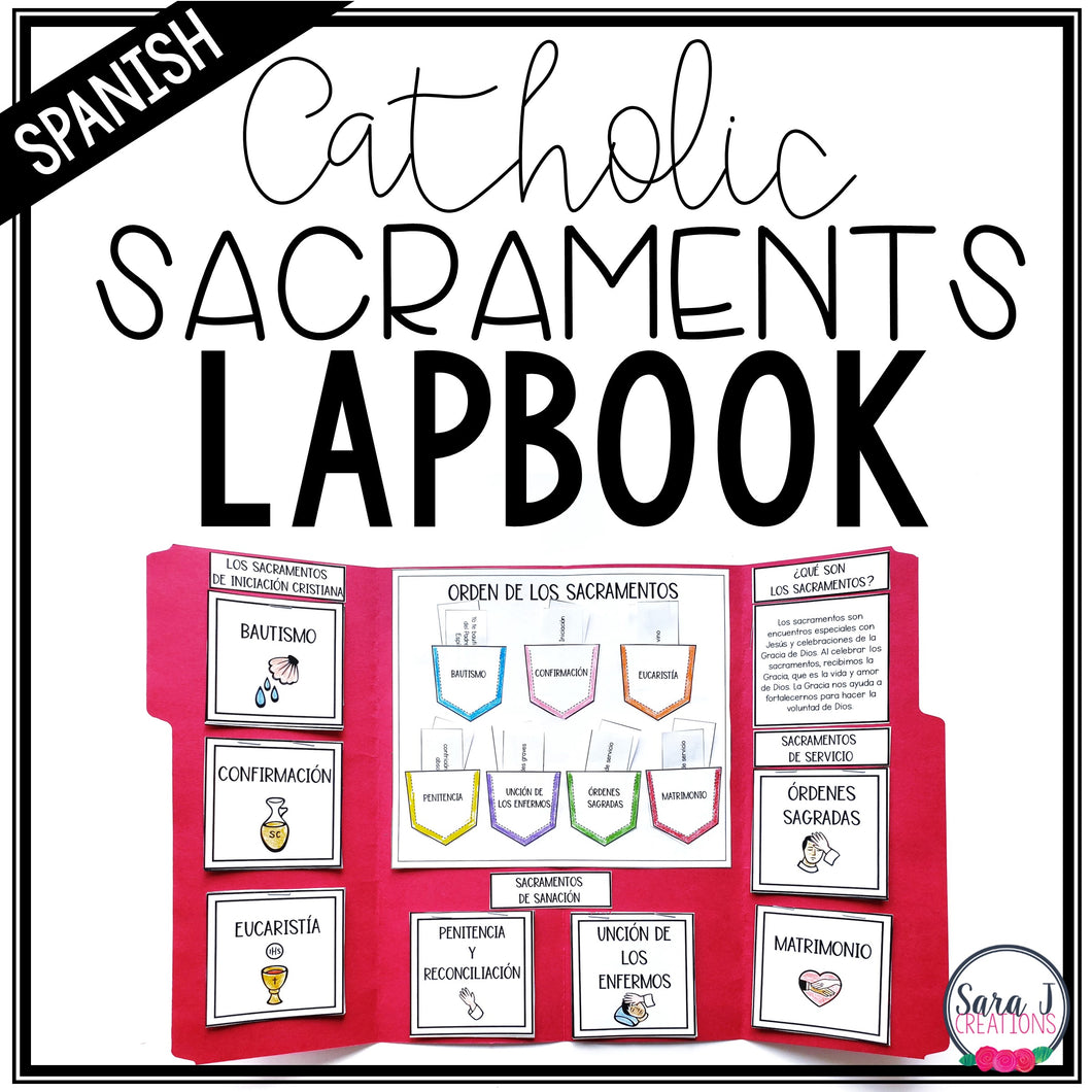 Seven Sacraments Spanish Catholic Lapbook