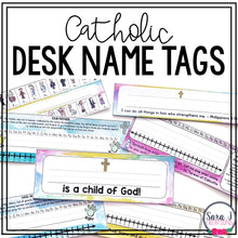 Load image into Gallery viewer, Catholic Desk Name Tags Classroom Decor
