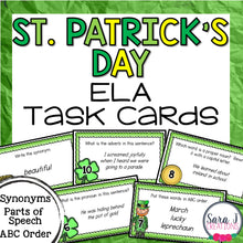 Load image into Gallery viewer, St. Patrick&#39;s Day ELA Task Cards
