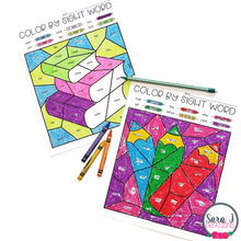 Load image into Gallery viewer, Back to School Coloring Sheets Color by Sight Word Editable Pages
