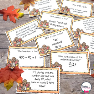 Thanksgiving Math Task Cards