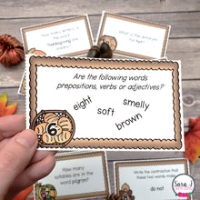 Load image into Gallery viewer, Thanksgiving ELA Task Cards
